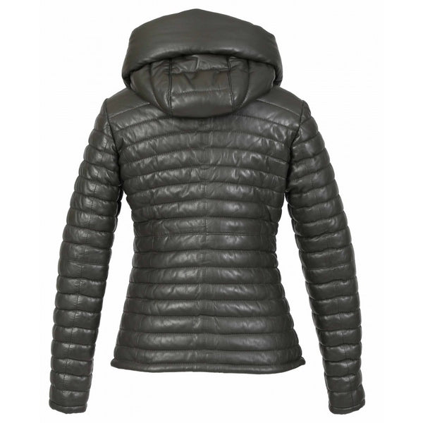 *Last one!* Oakwood Hyper Down Leather Jacket in Khaki