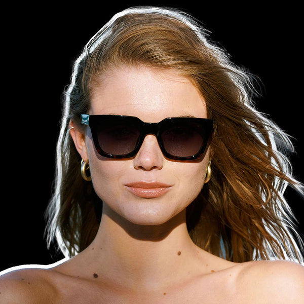 A.Kjaerbede Nancy Sunglasses in Black Demi Tortoise